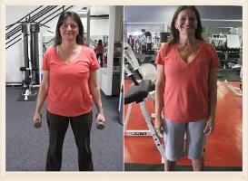 Cindy before and 6 weeks after Personal training Body transformation program.  Phoenix 85016/ Physiques Fitness by Elvira